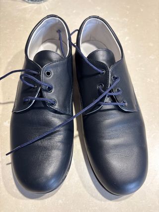 Zapatos Escolares Niña Talla 37 Azul. 