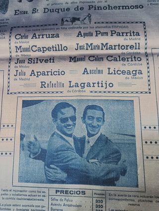 Cartel Toros Córdoba 1951 Manolete