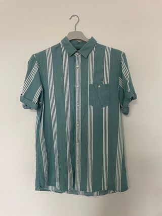 Camisa rayas vintage verde y blanco