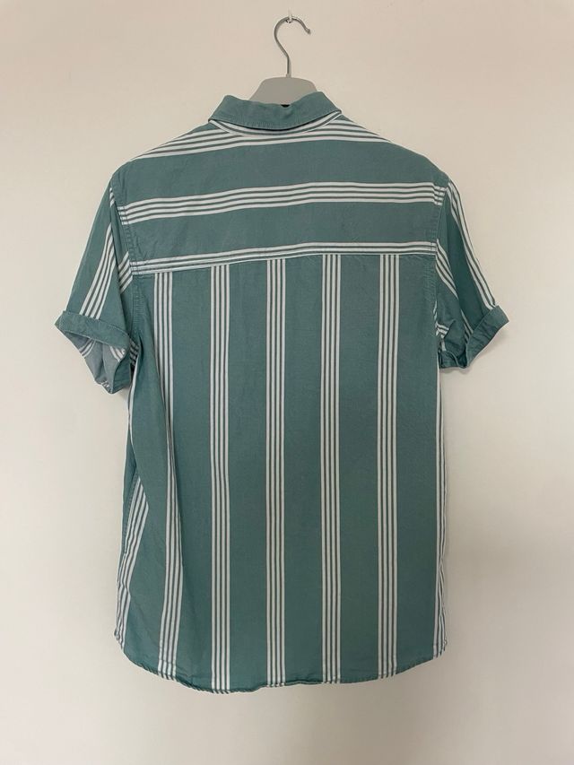 Camisa rayas vintage verde y blanco