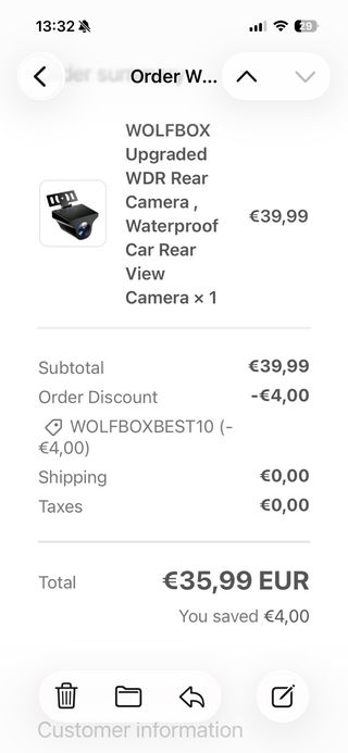 Wolfbox G840H Cámara Retrovisor