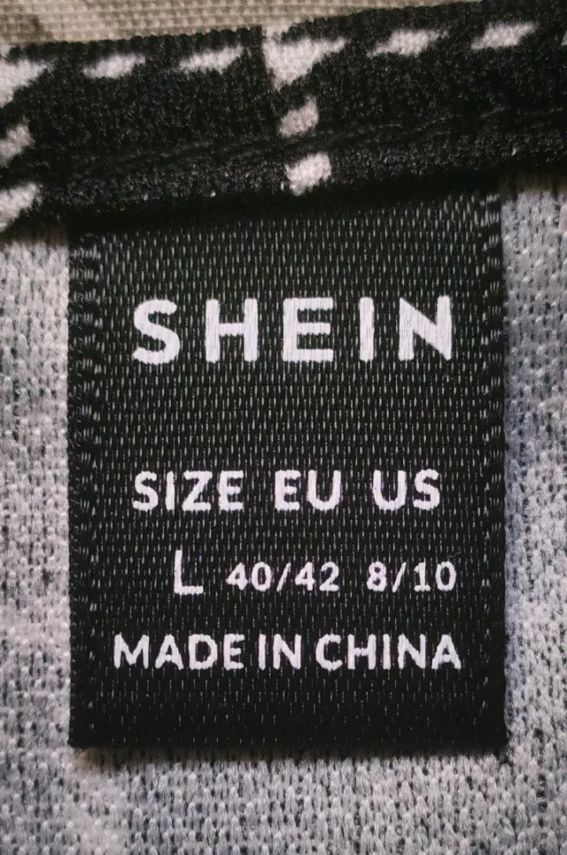 Vestido Shein Talla L Tartán Negro y Blanco