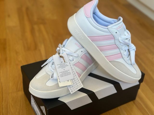 Adidas da donna taglia 38 nuovo rosa e bianco