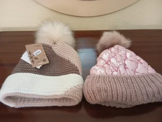 Gorros de invierno Lachri multicolor y rosa