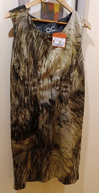 Vestido October Estampado Plumas Talla 42