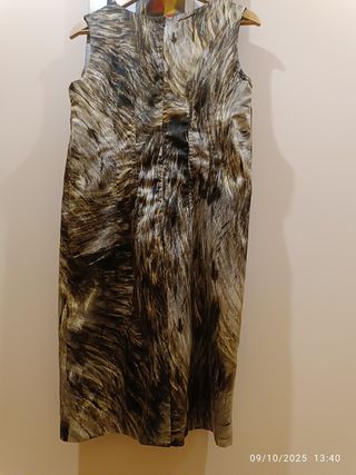 Vestido October Estampado Plumas Talla 42