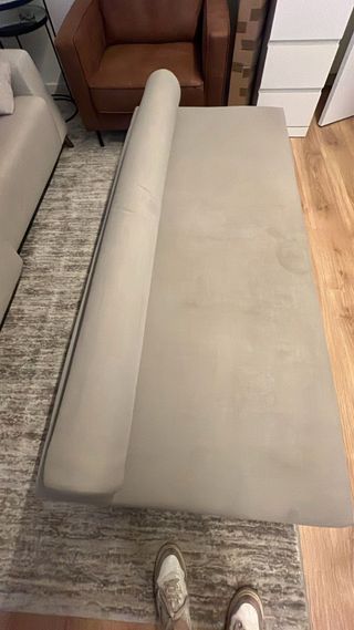 Sofá banco beige y marrón