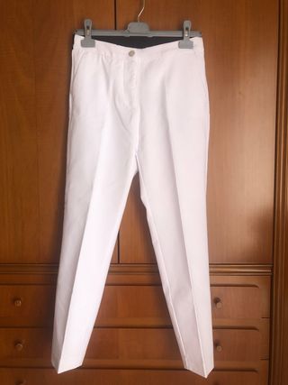 Pantalón señora talla S blanco