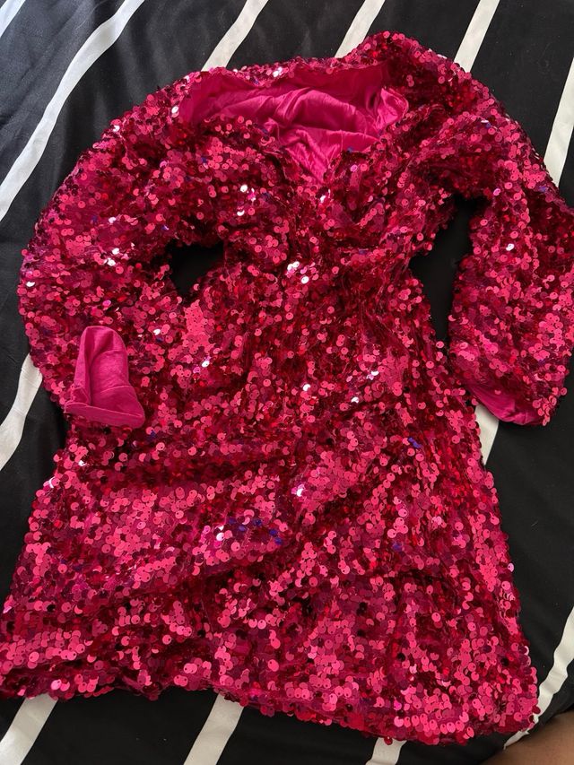 Vestido lentejuelas rosa