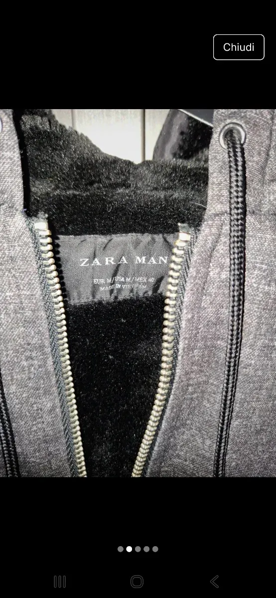 Zara Giubbotto Uomo Grigio