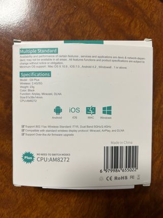 MiraScreen Dongle Inalámbrico 4K UHD