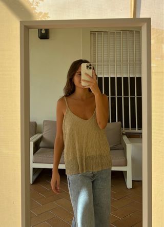 blusa dorado brillante