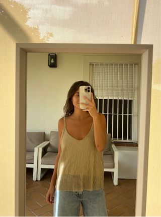 blusa dorado brillante