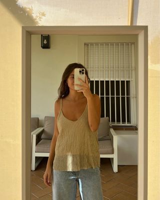 blusa dorado brillante