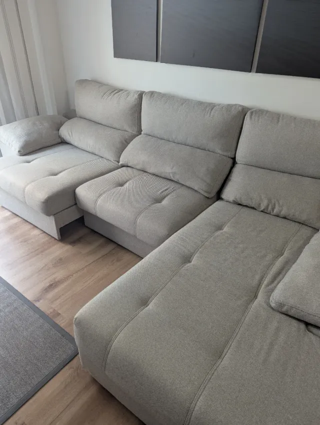 Sofá 4 plazas con Chaiselongue Beige