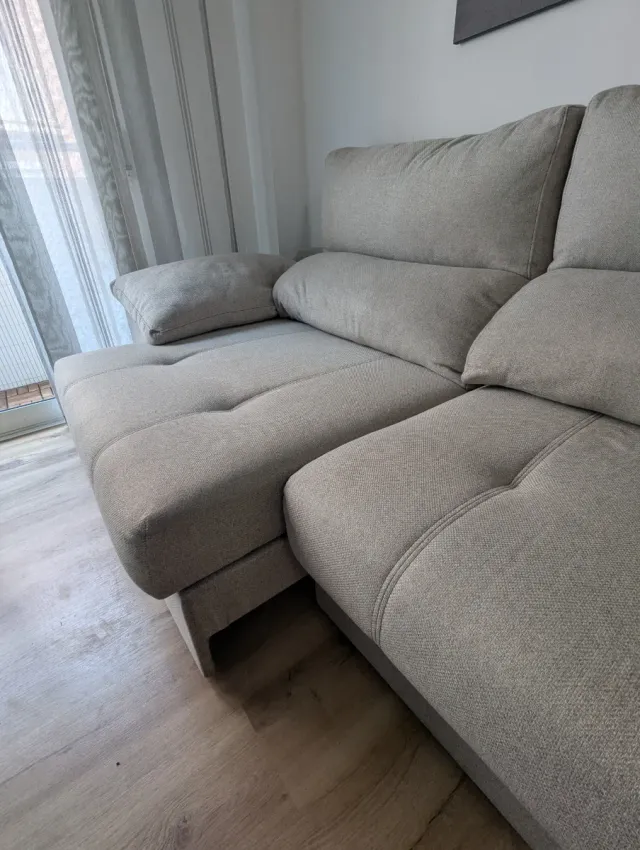 Sofá 4 plazas con Chaiselongue Beige