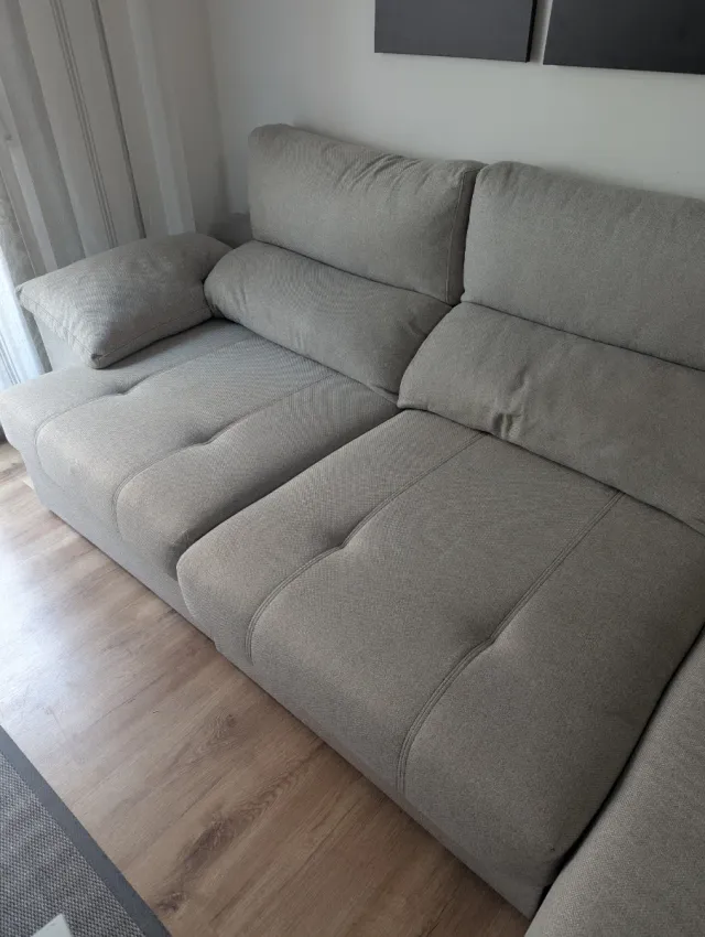 Sofá 4 plazas con Chaiselongue Beige