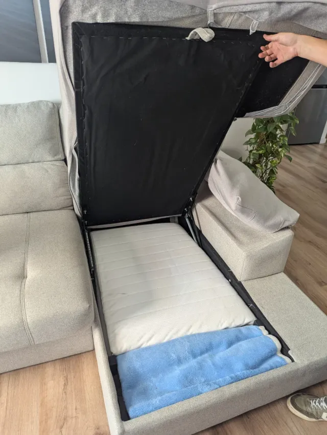 Sofá 4 plazas con Chaiselongue Beige