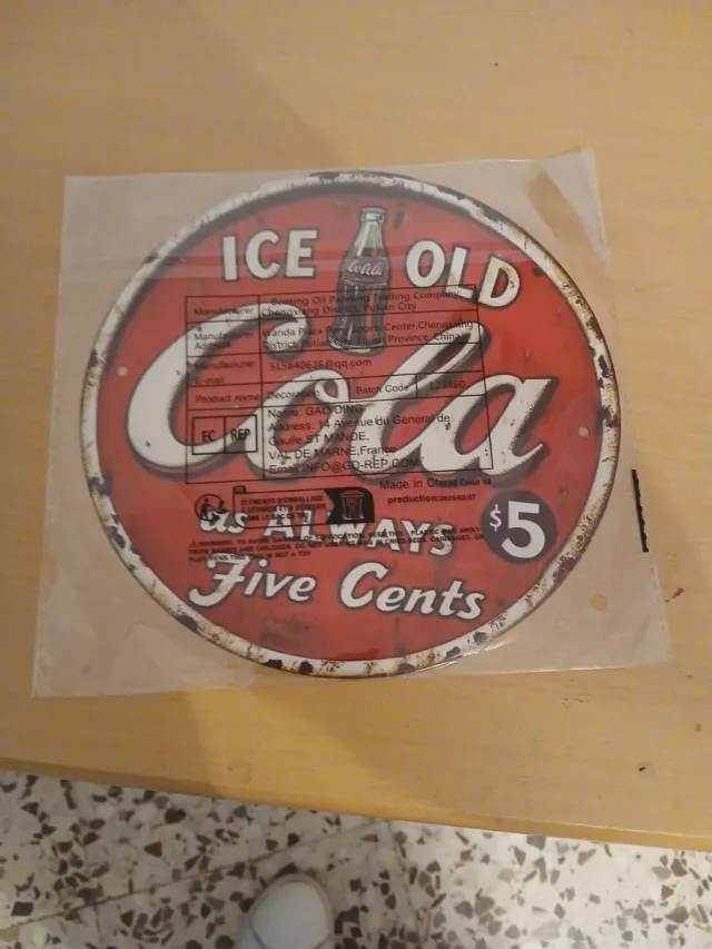 Cartel Metálico Coca-Cola Ice Old Cola