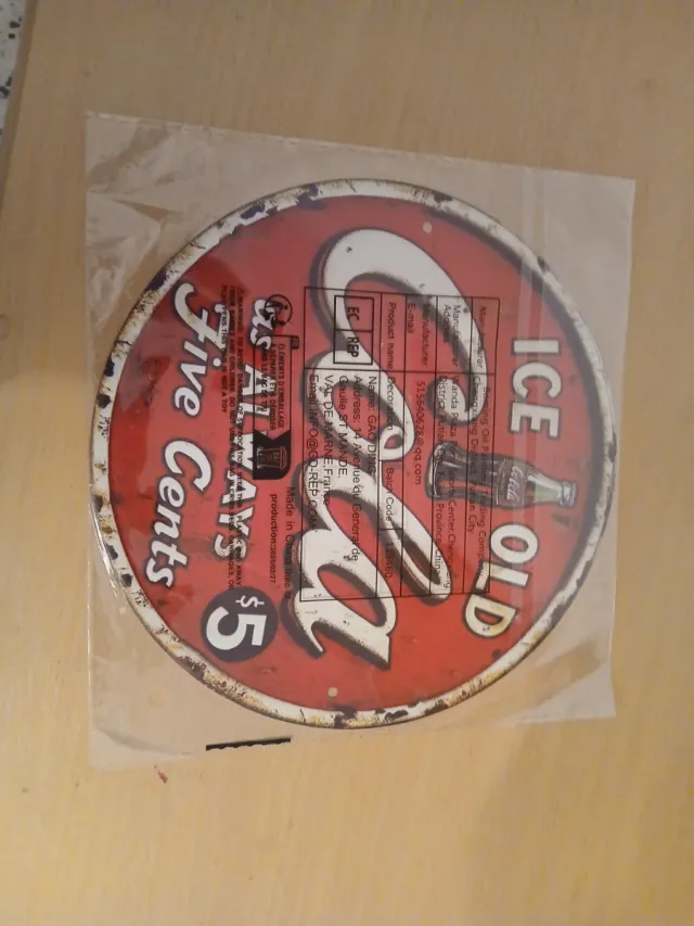 Cartel Metálico Coca-Cola Ice Old Cola