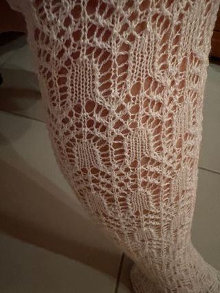 Panty calado hilo perle blanco. Niña de 10-12años