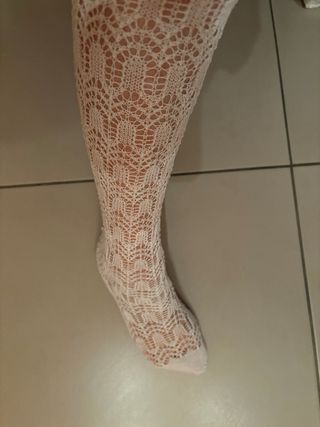 Panty calado hilo perle blanco. Niña de 10-12años