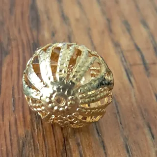 12 Botones joya jaula dorados