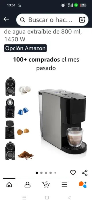 Cafetera Princess 800ml 1450W