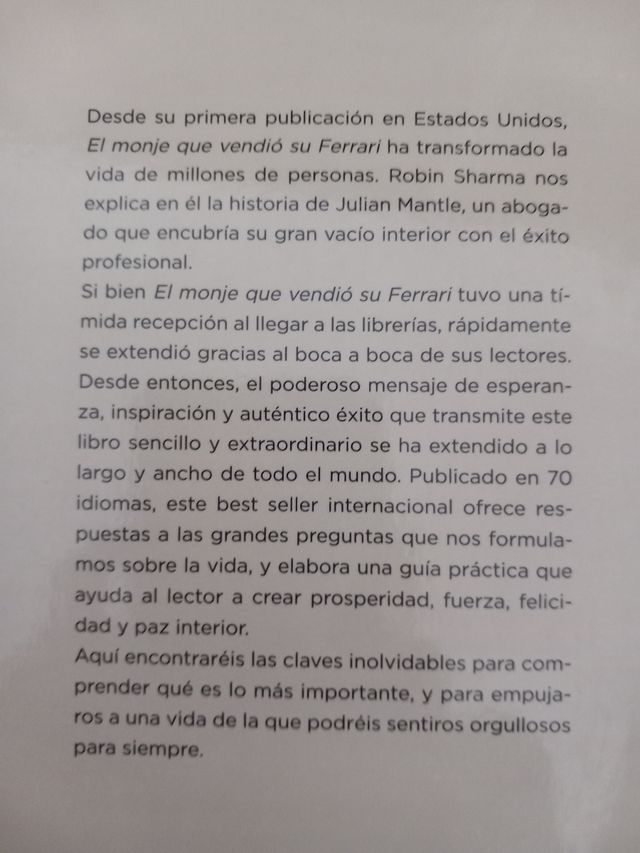 Libro El monje que vendió su ferrari