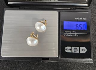 Pendientes Oro 18K Perlas 6,50gr 1,5cm