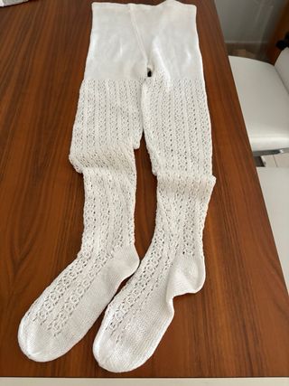 Panty calado perle blanco niña 6-8 años