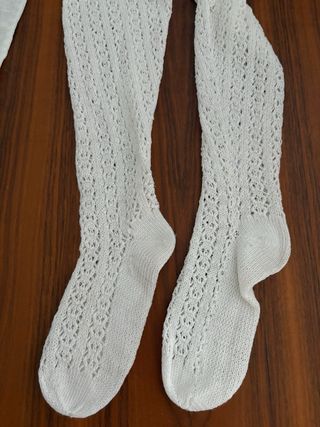 Panty calado perle blanco niña 6-8 años