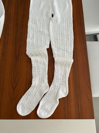 Panty calado perle blanco niña 6-8 años