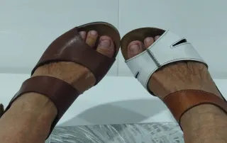 Sandalias T38 Marrón y Blanco