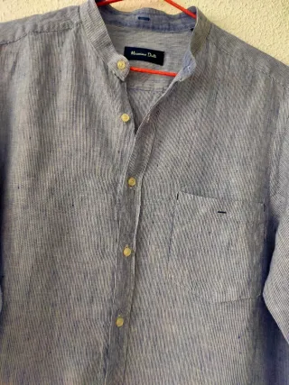 Camisa de lino rayas Massimo Dutti