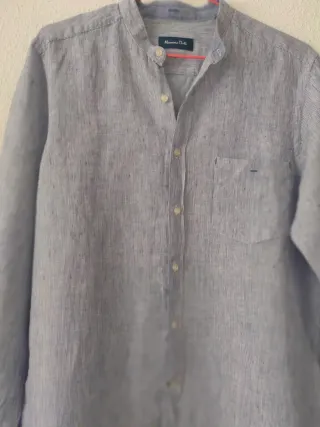 Camisa de lino rayas Massimo Dutti