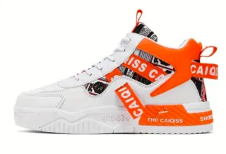 Zapatillas deportivas CAIQISS blancas y naranjas