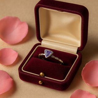 Anello fedina argento 925 cristallo viola