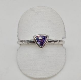 Anello fedina argento 925 cristallo viola