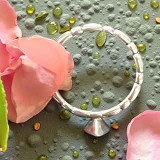 Anello fedina argento 925 cristallo viola