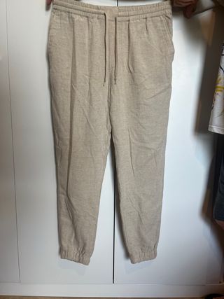 Pantalón Zara Lino Beige
