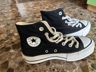 Converse plataforma negras talla 35