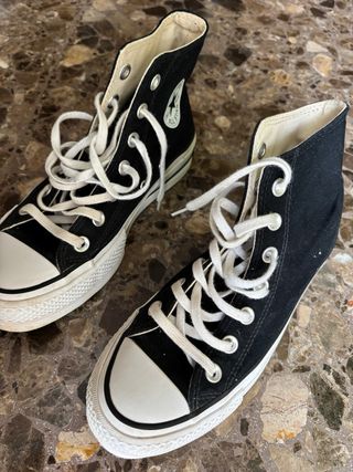 Converse plataforma negras talla 35