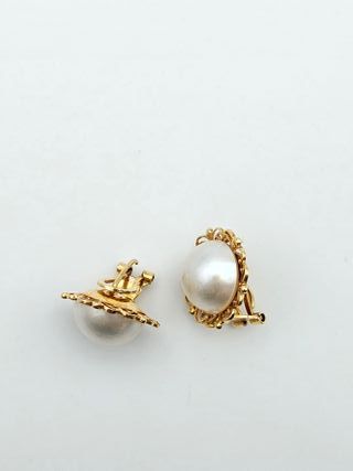 Pendientes de Oro 18K, Perlas con Marco, 6,88gr