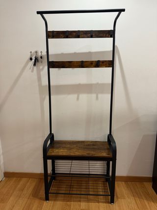 Perchero Metálico y Madera