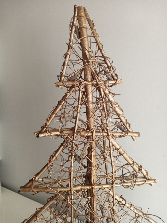 Árbol Decoración Navidad Mimbre,con luz