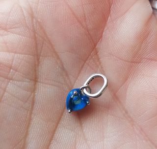 Ciondolo Cuore Argento S925 Zircone Blu