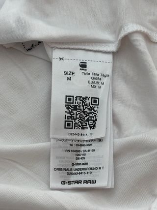 Camiseta G-Star RAW Talla M Blanca
