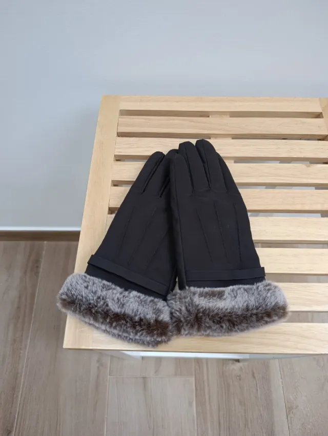 Guantes forro polar táctiles marron