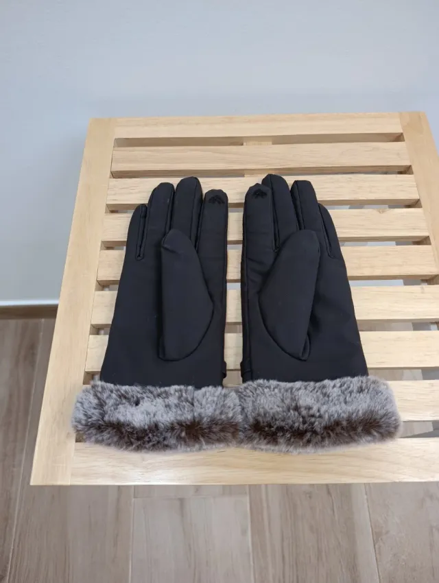 Guantes forro polar táctiles marron